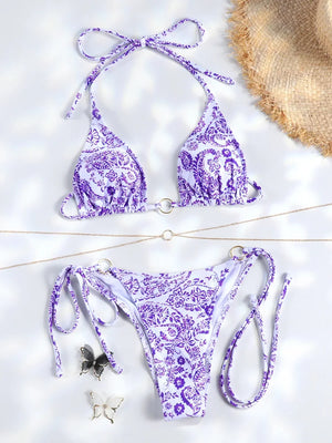 La Chainette - Micro Bikini Triangle Imprime Chaines Taille Basse Jaune - Maillot de bain - image 12