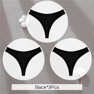 Lot de 3 strings coton taille basse femme Les Essentiels