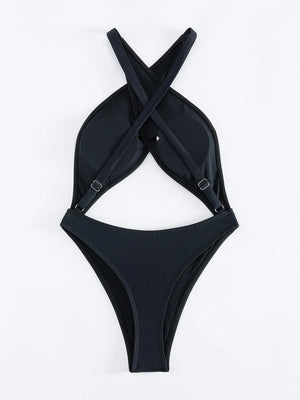Maillot Cala Fuego rouge une pièce avec construction découpée signé Guappaa