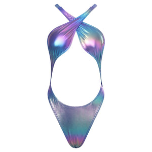 Maillot Cala Opale en rose avec effet métallisé irisé pour plage et piscine Guappaa