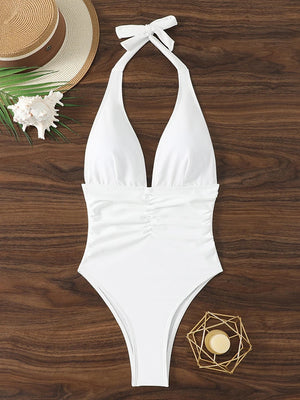 Vue arrière du maillot une pièce Cala Vela montrant sa ligne balnéaire épurée