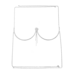 Chaîne de corps fleur argentée Nuit Rouge Le Cœur Captif