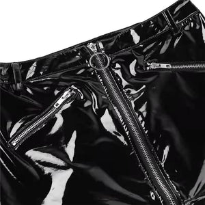 Mini jupe latex à tirette et poches Les Douches - GUAPPAA
