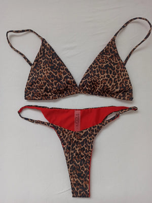 Maillot de bain 2 pièces string push-up femme sexy Le Léopard S M L - GUAPPAA