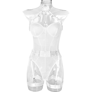 Body string transparent à collier et porte-jarretelles Le Saint-Siège - GUAPPAA