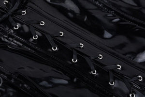Robe corset latex vinyle brillante à lacage au dos sexy bdsm bondage S-XXL noir rouge Le Sacre - GUAPPAA