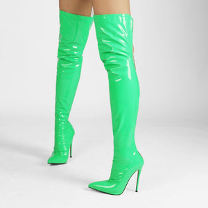 Cuissardes latex talons aiguille sexy brillantes Hollywood Boulevard - GUAPPAA