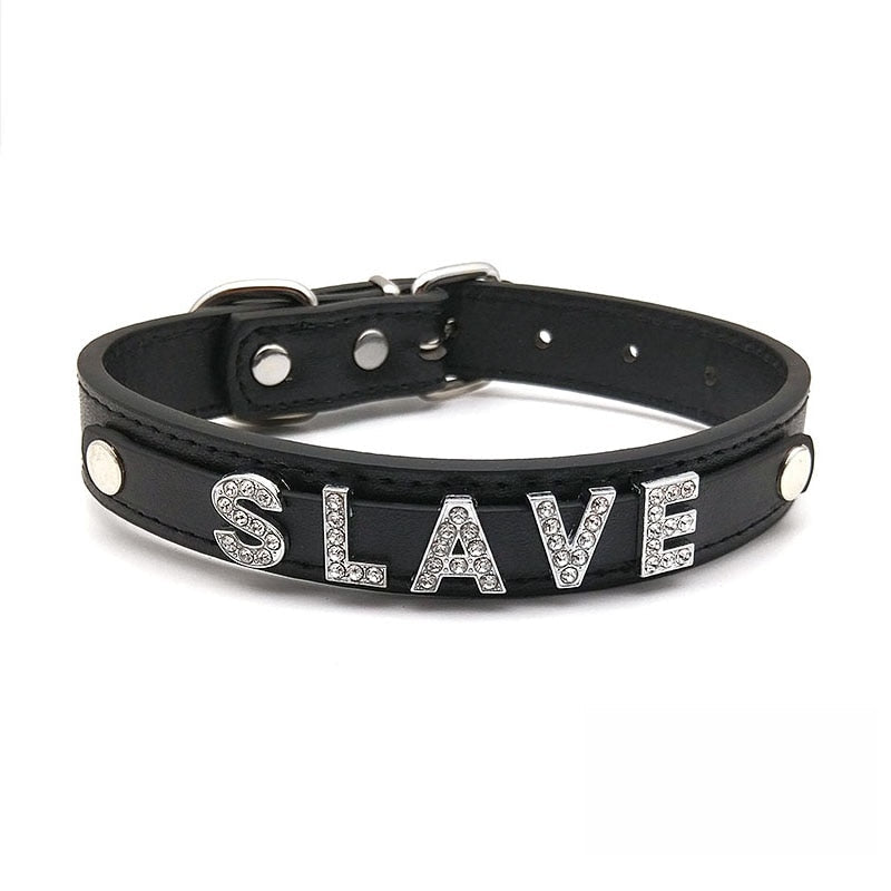 Collier soumise bondage bdsm personnalisable 1-9 lettres punk gothique Slave - GUAPPAA