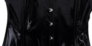 Robe corset latex vinyle brillante à lacage au dos sexy bdsm bondage S-XXL noir rouge Le Sacre - GUAPPAA