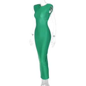Robe longue moulante sans manches dos nu Leguala - GUAPPAA