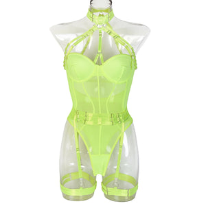 Body string transparent à collier et porte-jarretelles Le Saint-Siège - GUAPPAA