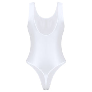 Maillot de bain une pièce échancré tanga satiné Saya - GUAPPAA