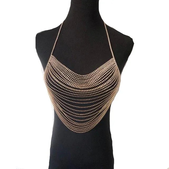 Soutien-gorge à strass et chaînettes ouvert sexy Jewels - GUAPPAA
