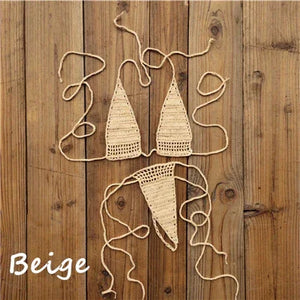 Micro bikini sexy crochet tricoté extrême string ficelle deux pièces San Cual - GUAPPAA