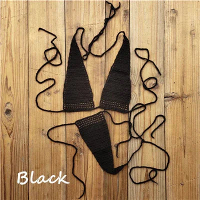 Micro bikini sexy crochet tricoté extrême string ficelle deux pièces San Cual - GUAPPAA