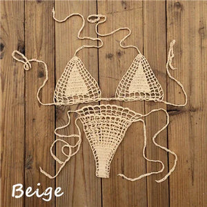 Micro bikini string ficelle brésilien tricoté crochet extrême semi-transparent sexy Seral - GUAPPAA
