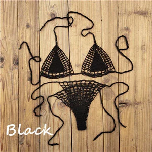 Micro bikini string ficelle brésilien tricoté crochet extrême semi-transparent sexy Seral - GUAPPAA