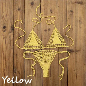 Micro bikini string ficelle brésilien tricoté crochet extrême semi-transparent sexy Seral - GUAPPAA