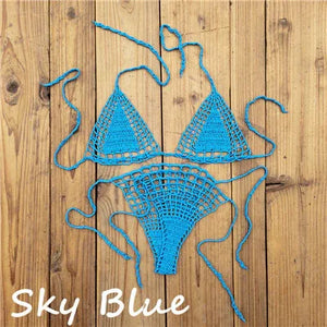 Micro bikini string ficelle brésilien tricoté crochet extrême semi-transparent sexy Seral - GUAPPAA
