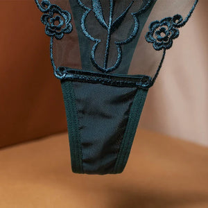 Mini string double ficelle transparent fleuri Midnight - GUAPPAA