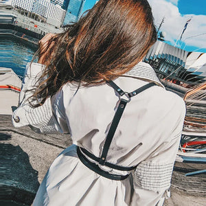 Harnais femme ceinture de taille et bretelles sexy noir BDSM bondage soumise - GUAPPAA