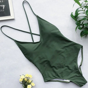 XS-XL Maillot de bain une pièce tanga échancré dos nu - GUAPPAA