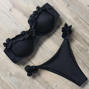 Bikini tanga bandeau push-up deux pièces S M L Frou-Frou - GUAPPAA