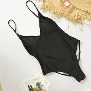 XS-XL Maillot de bain une pièce tanga échancré dos nu - GUAPPAA