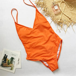 XS-XL Maillot de bain une pièce tanga échancré dos nu - GUAPPAA