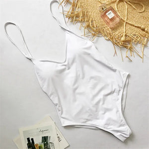 XS-XL Maillot de bain une pièce tanga échancré dos nu - GUAPPAA