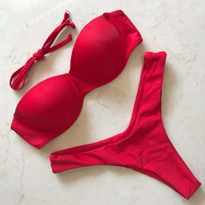 Maillot de bain tanga bandeau push-up deux pièces S M L Maurice - GUAPPAA