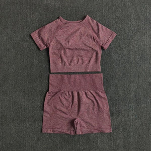Ensemble deux pièces fitness femme sport crossfit short et crop-top Spring - GUAPPAA