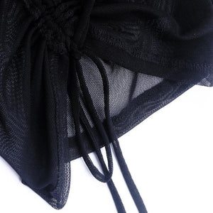 Mini robe décolleté plongeant plissé S M L XL manches longues transparente clubbing soirée Malaga - GUAPPAA