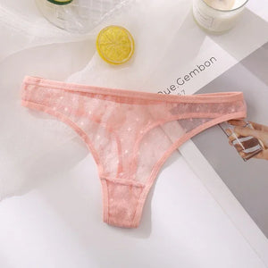 String taille basse transparent à pois M-XL noir rouge blanc rose Saint's - GUAPPAA