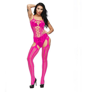 Combinaison porte-jarretelles ouverte résille érotique sexy Paralia - GUAPPAA