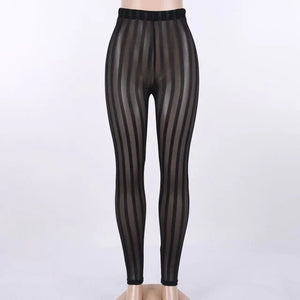 Collants femme transparents noirs à rayures verticales, accessoire mode GUAPPAA