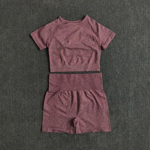 Ensemble deux pièces fitness femme sport crossfit short et crop-top Spring - GUAPPAA