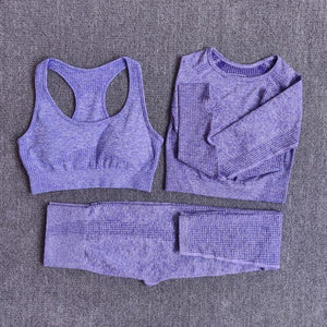 Ensemble fitness femme trois pièces crop-top pull et legging Performax - GUAPPAA