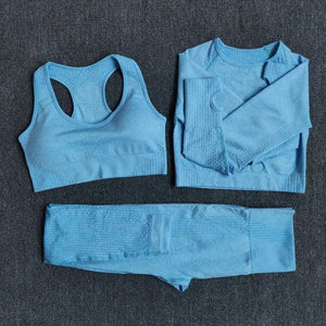 Ensemble fitness femme trois pièces crop-top pull et legging Performax - GUAPPAA