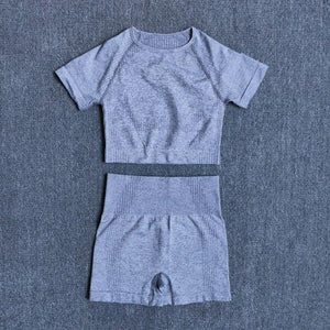 Ensemble deux pièces fitness femme sport crossfit short et crop-top Spring - GUAPPAA
