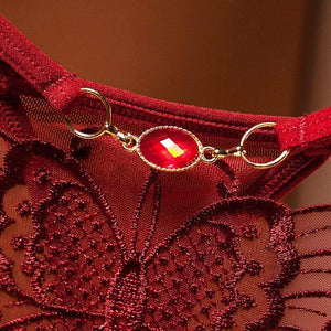 String ficelle taille basse transparent dentelle papillon Gloria - GUAPPAA