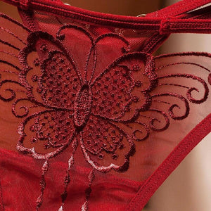 String ficelle taille basse transparent dentelle papillon Gloria - GUAPPAA