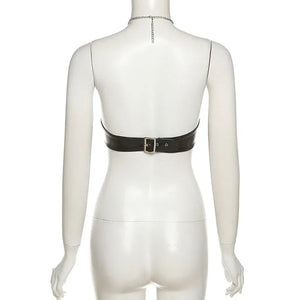 Soutien-gorge clubwear en skaï à chaînettes Nia - GUAPPAA