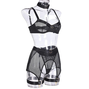 Lingerie sexy femme ensemble 4 pièces transparent Notre-Dame - GUAPPAA