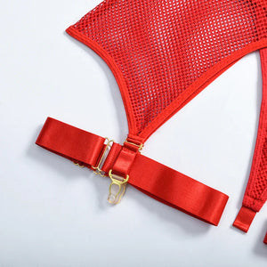 Lingerie sexy femme ensemble 4 pièces transparent Notre-Dame - GUAPPAA