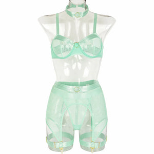 Lingerie sexy femme ensemble 4 pièces transparent Notre-Dame - GUAPPAA