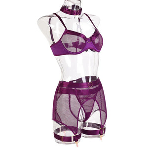 Lingerie sexy femme ensemble 4 pièces transparent Notre-Dame - GUAPPAA