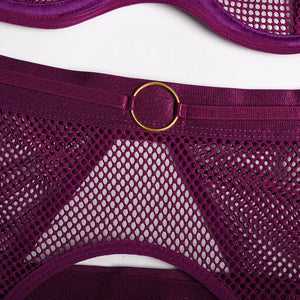 Lingerie sexy femme ensemble 4 pièces transparent Notre-Dame - GUAPPAA