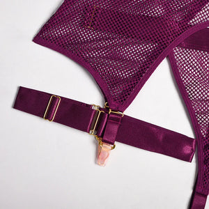 Lingerie sexy femme ensemble 4 pièces transparent Notre-Dame - GUAPPAA