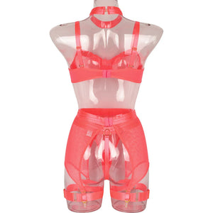Lingerie sexy femme ensemble 4 pièces transparent Notre-Dame - GUAPPAA